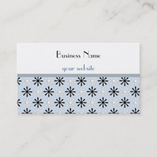 Black, White and Blue Whimsical Print Business Card