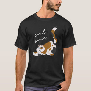 Black White and Fawn Cat Mom For Cat T-Shirt