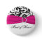 Black, White, and Fuchsia Maid of Honour Pin
