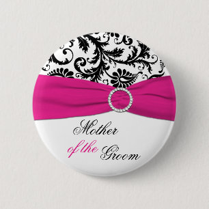 Black, White, and Fuchsia Mother of the Groom Pin