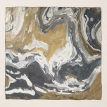 Black, White and Gold Abstract Scarf<br><div class="desc">Black, White and Gold marbleized design created using 2 sharpie pens. By celeste@khoncepts.com</div>