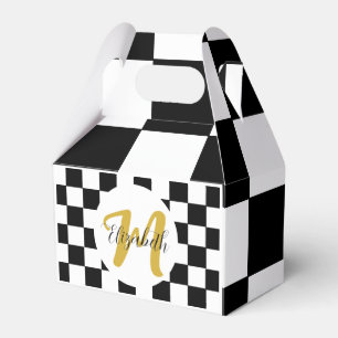 Black White and Gold Elegant Aesthetic Favour Box