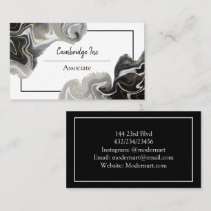 Black, White and Gold Marble Classy Business Card