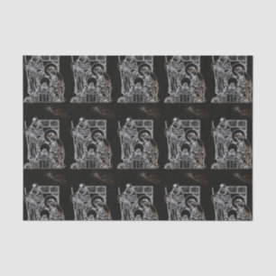 BLACK WHITE AND GOLD NATIVITY TISSUE PAPER