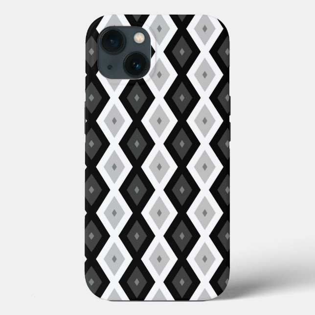 Black, white and gray diamond pattern Case-Mate iP Case-Mate iPhone Case (Back)