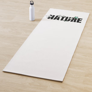 Black White and Green Nature Yoga Mat