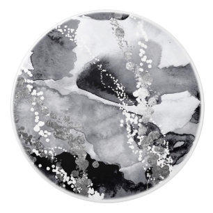 Black , white and grey ceramic pull knob