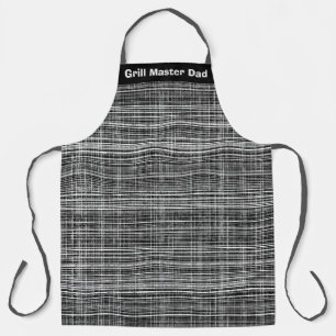 Black, White, and Grey Check Pattern Apron