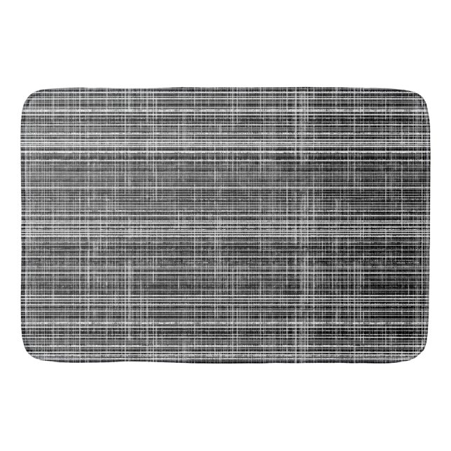 Black, White, and Grey Check Pattern Bath Mat (Front)