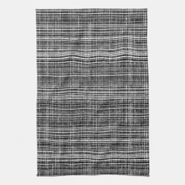 Black, White, and Grey Check Pattern Kitchen Towel (Vertical)