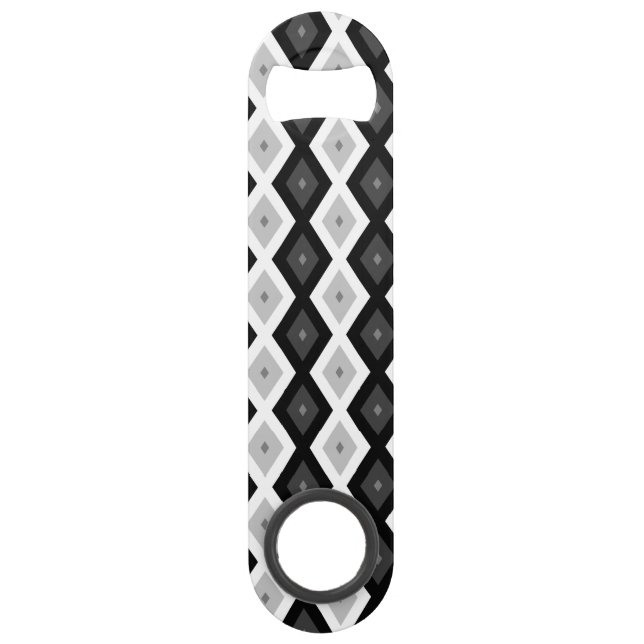 Black, white and grey diamond pattern bar key (Front)