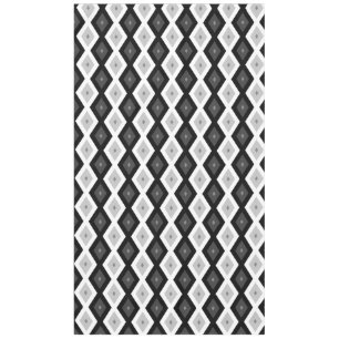 Black, white and grey diamond pattern tablecloth