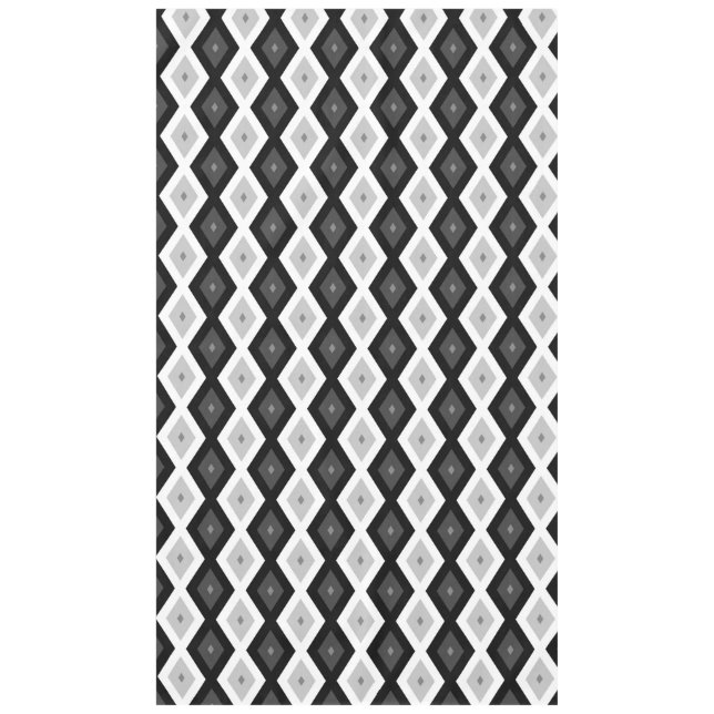Black, white and grey diamond pattern tablecloth (Front)