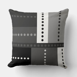 Black, White and Grey Geometric Throw Pillow