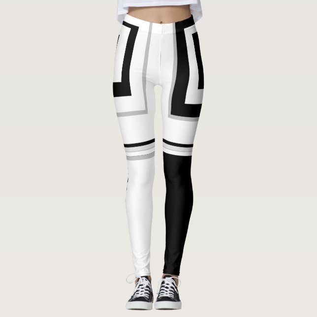 Black,White and Grey leggings (Front)