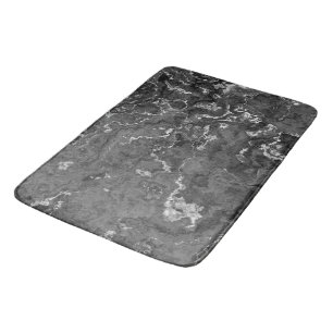 Black, White, and Grey Marble abstract Bath Mat