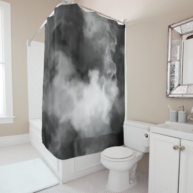 Black, white and Grey Marbled Abstract   (In Situ)