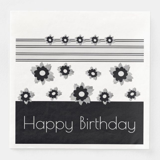 Black White And Grey Napkin (Front)