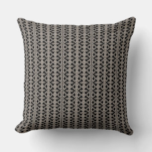 Black, White and Grey Pattern Throw Pillow