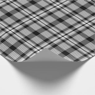 Black White and Grey Plaid Wrapping Paper