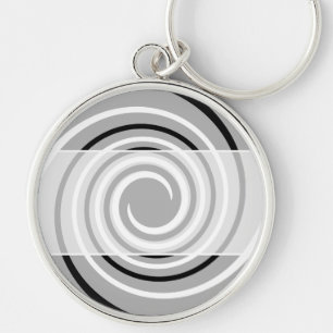 Black, White and Grey Twist Design. Keychain