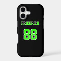 Black White and Neon Green Jersey Name Number
