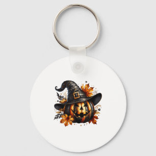 Black White And Orange Halloween Decor For Witchy  Keychain