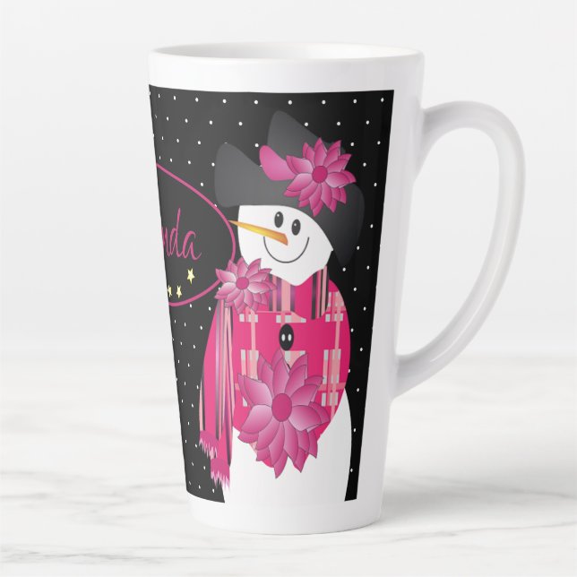 Black White And Pink Latte Mug (Right)