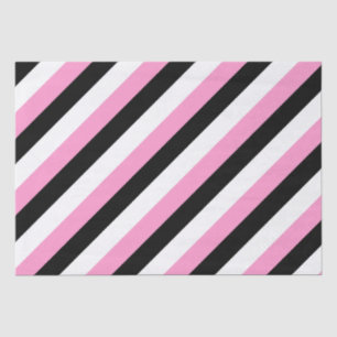 Black, White and Pink Stripes  Tissue Paper