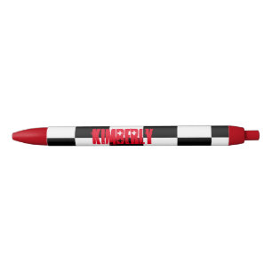 Black, White and Red Custom Pen