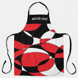 Black, White and Red Ellipticals Apron