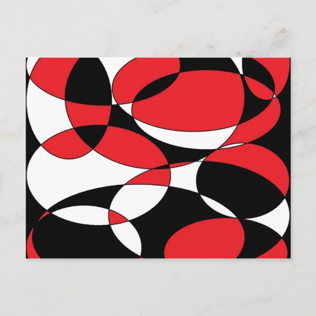 Black, white and red ellipticals postcard (Front)