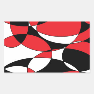 Black, white and red ellipticals sticker