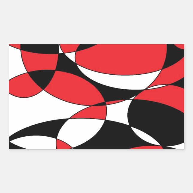 Black, white and red ellipticals sticker (Front)