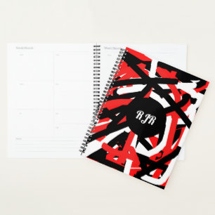 Black, White and Red Graffiti   Planner
