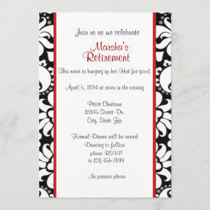 Black white and red invitation