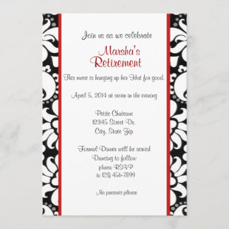 Black white and red invitation