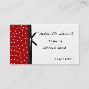 Black, White, and Red Mommy Calling Card