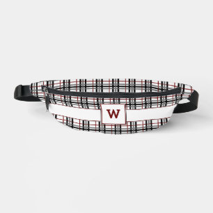 Black White and Red Plaid Fanny Pack