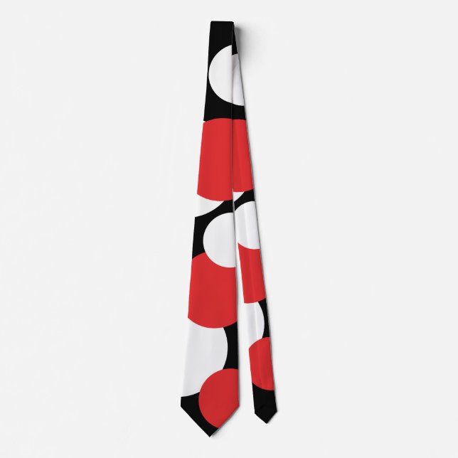 Black, White and Red Polka Dots  Tie (Front)
