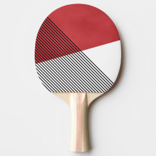 Black, white and red simple geometric art ping pong paddle