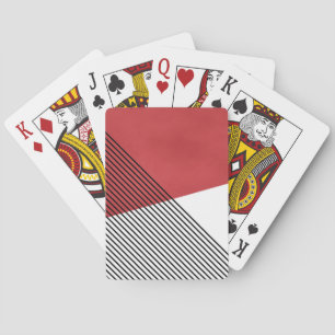 Black, white and red simple geometric art playing cards
