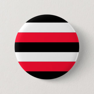 Black, white and red stripes 2 inch round button