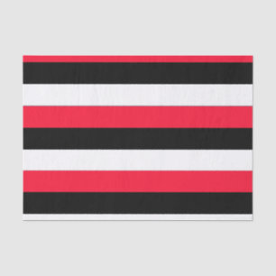 Black, White and Red Stripes Tissue Paper