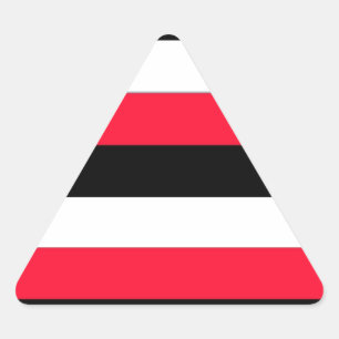 Black, white and red stripes triangle sticker