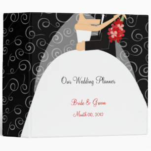 Black White and Red Wedding Planner binder