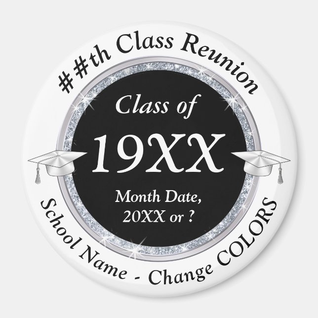 Black, White and Silver, Class Reunion Magnets (Front)