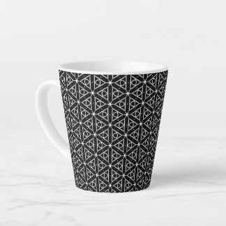Black White and Silver Geometric pattern Latte Mug