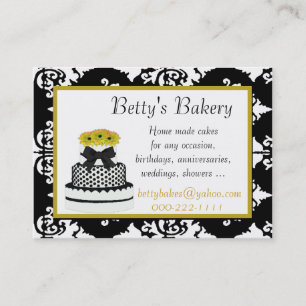 Black, White, and Yellow Bakery Business Card