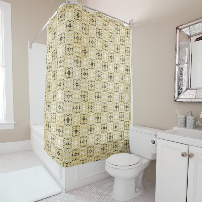 Black, White, and Yellow Chequered Pattern (In Situ)